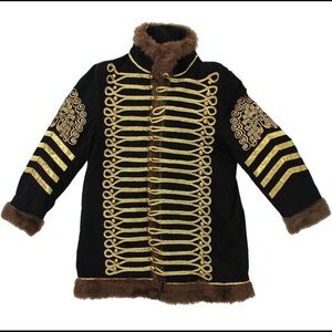 Men's Black and Gold Embroidered Jacket
